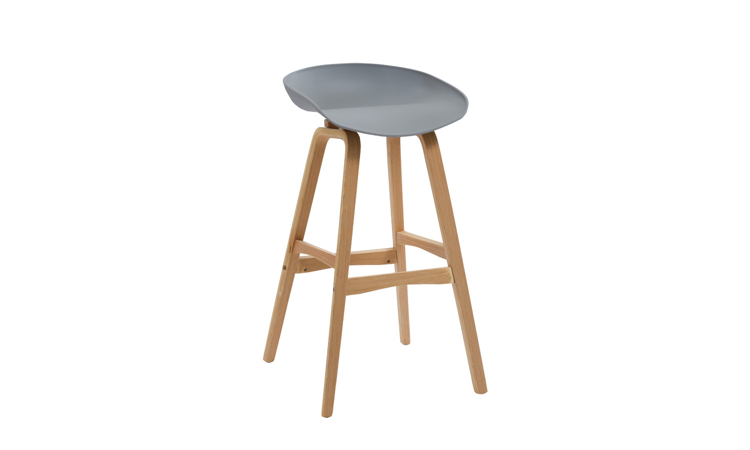 Virgo Stool - Grey - Oak Frame